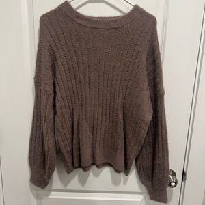 SO Women's Ribbed Brown Sweater